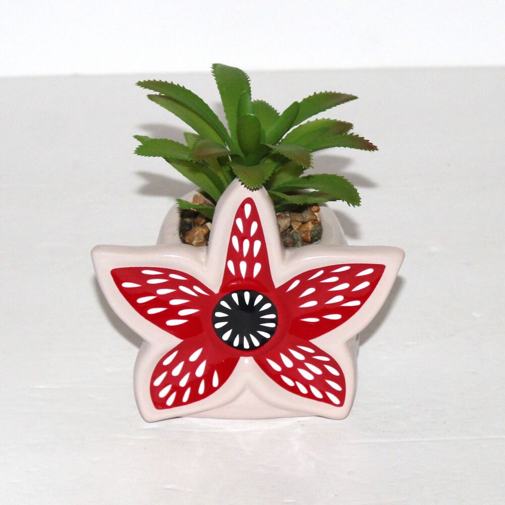 Stranger Things Demogorgon ceramic Planter with artificial Succulent tv series